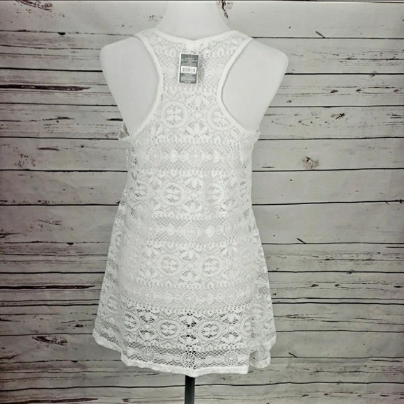 NWT West Loop White Lace Sheer Swim Suit Cover Up Dress Honeymoon Bride Modest - Picture 2 of 6